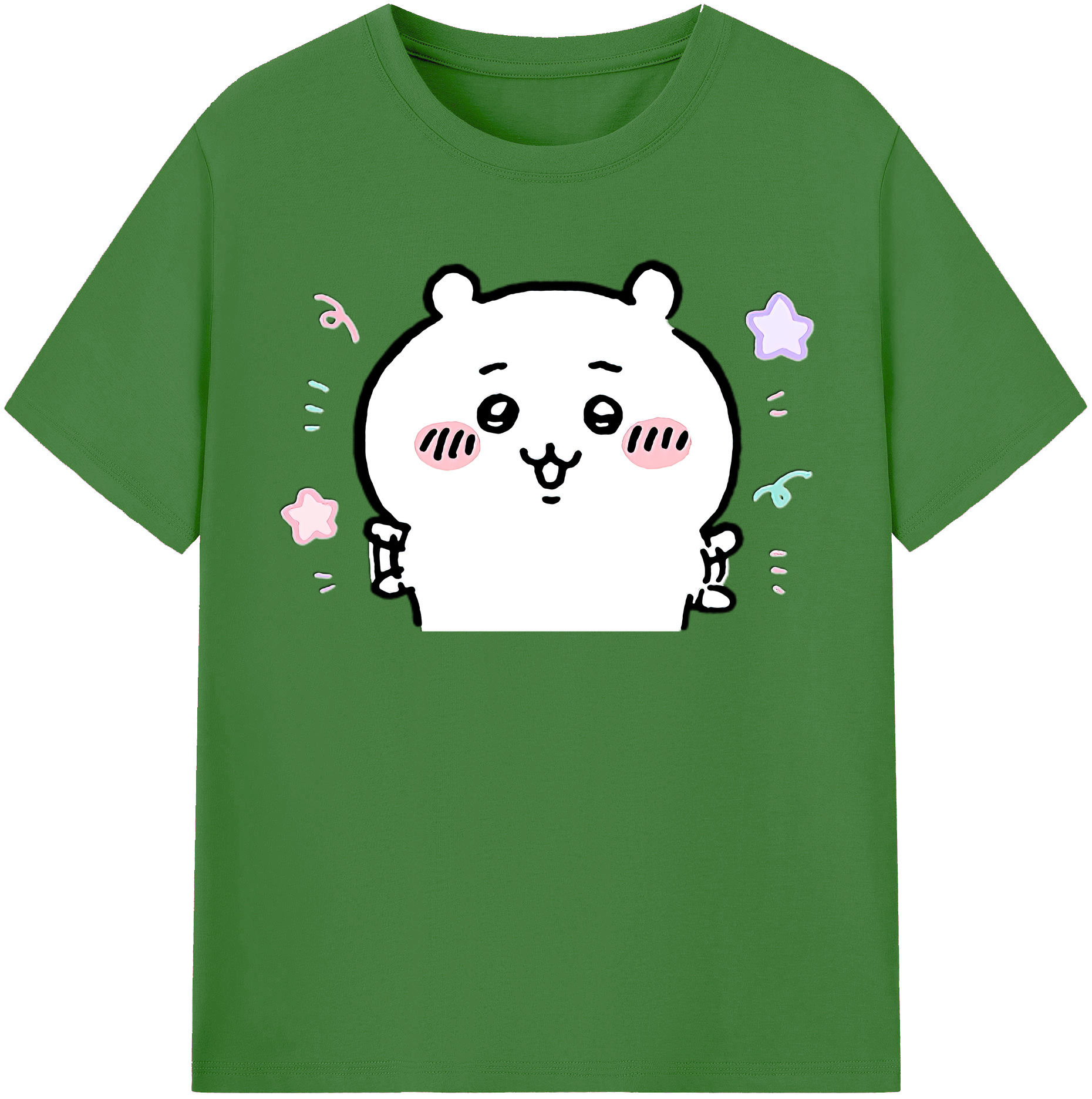 （画像用） ちいかわ ちいかわ Chii-kawa chiikawa レディースカジュアルプリントTシャツ（綿100％）